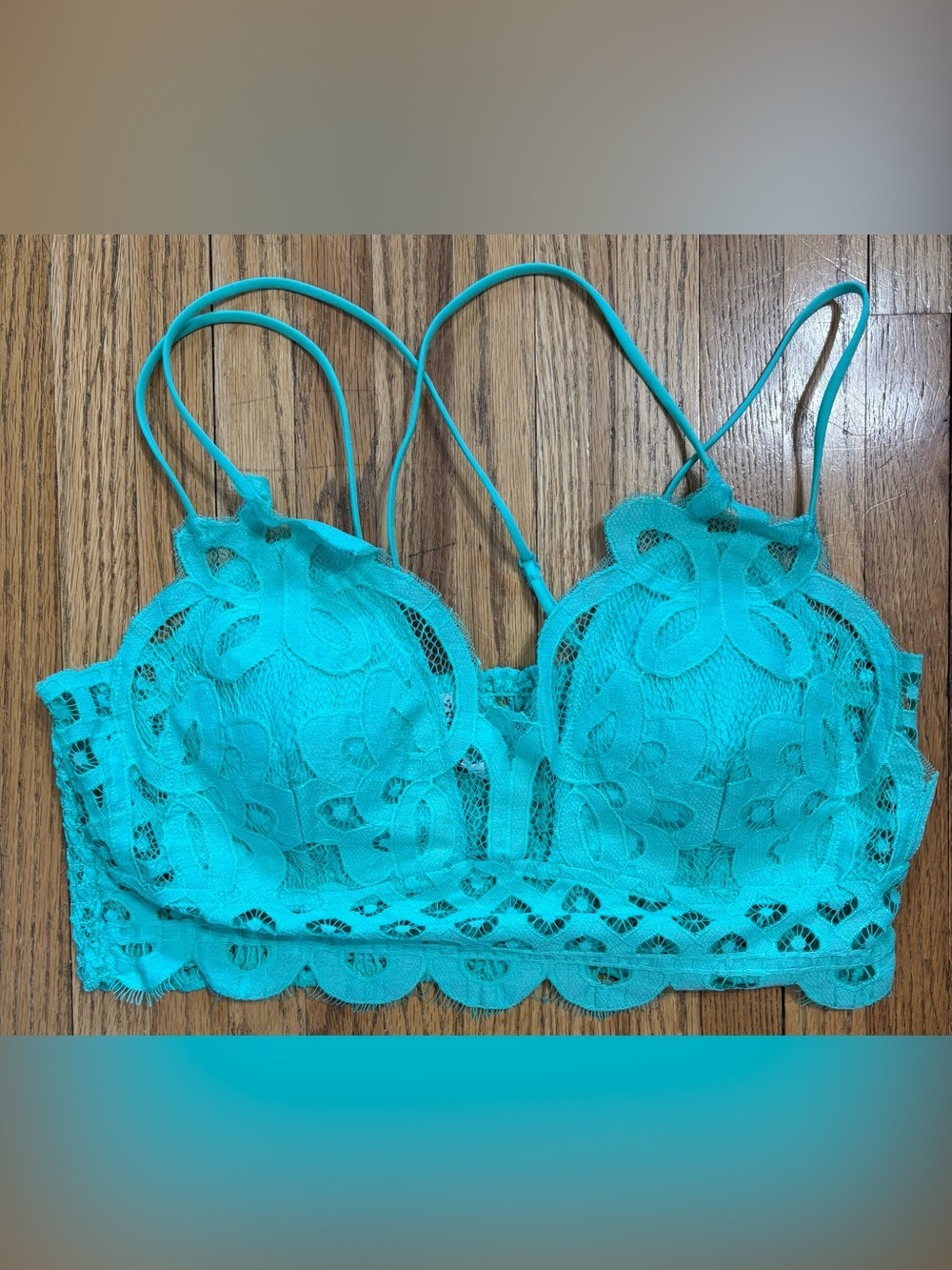 Zenana Outfitters Teal Lace Bandeau Bralette